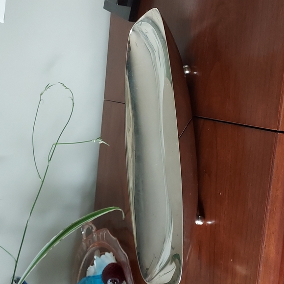 Sheffield silver 13"  oblong tray with silver Balled feet - Picture 1 of 13